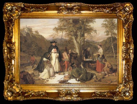 framed  Charles landseer,R.A. The monks of Melrose made good kaill (mk37), ta009-2
